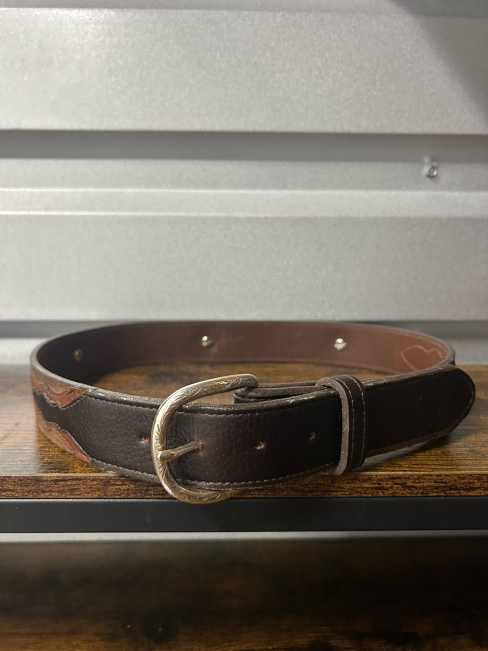 Vintage Texas Leather Belt Sz 32 Western Concho Brown Made in USA Cowboy